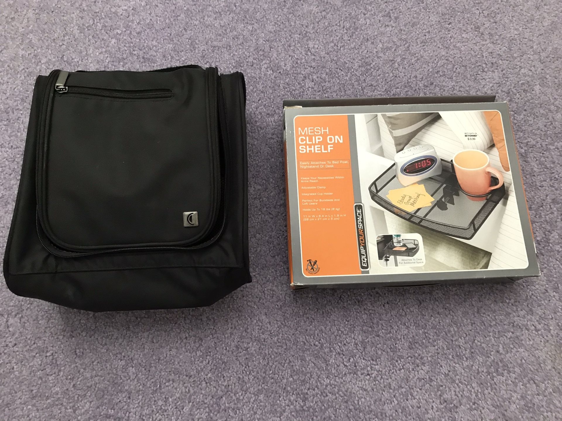 Clip On Mesh Rack And Bathroom Accessory Utility Bag