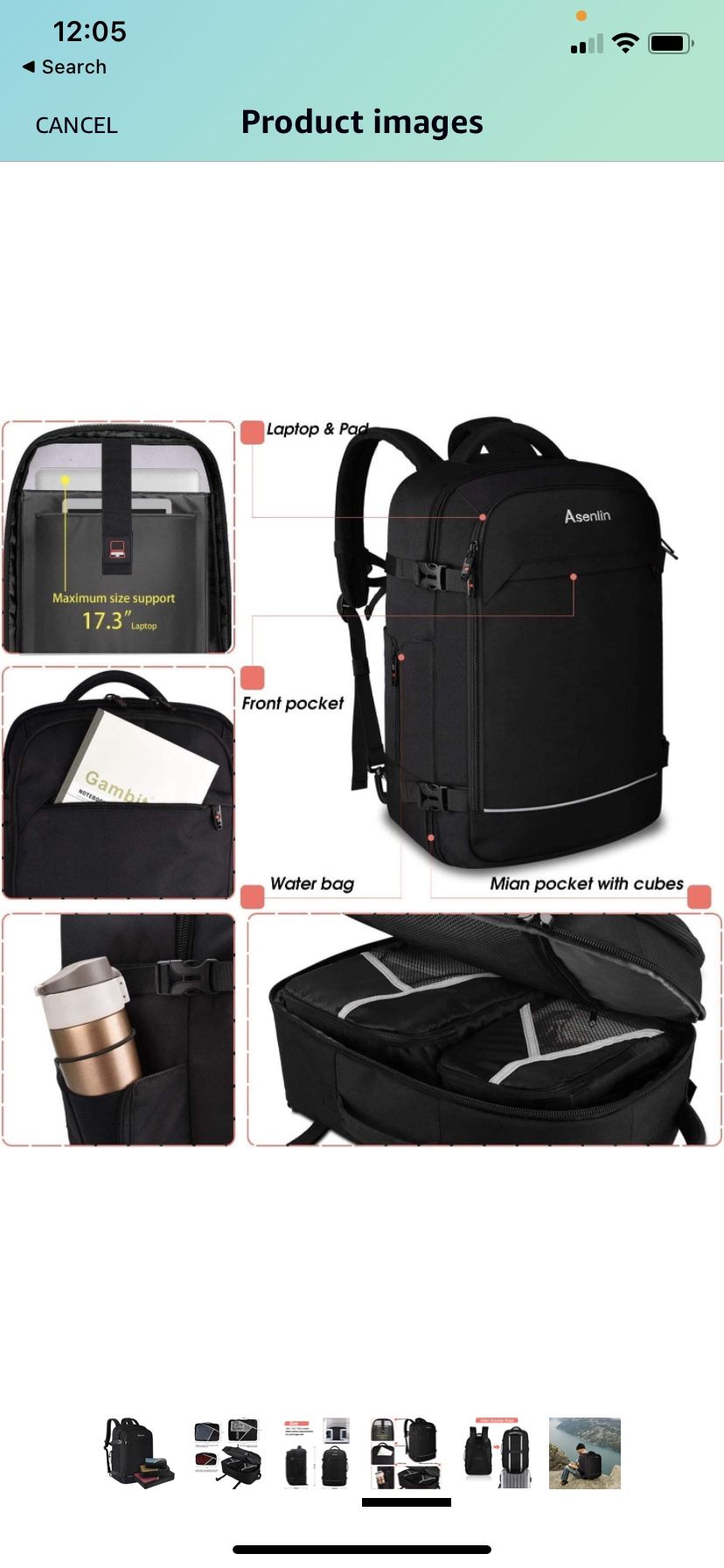 40L Travel Backpack for Women Men