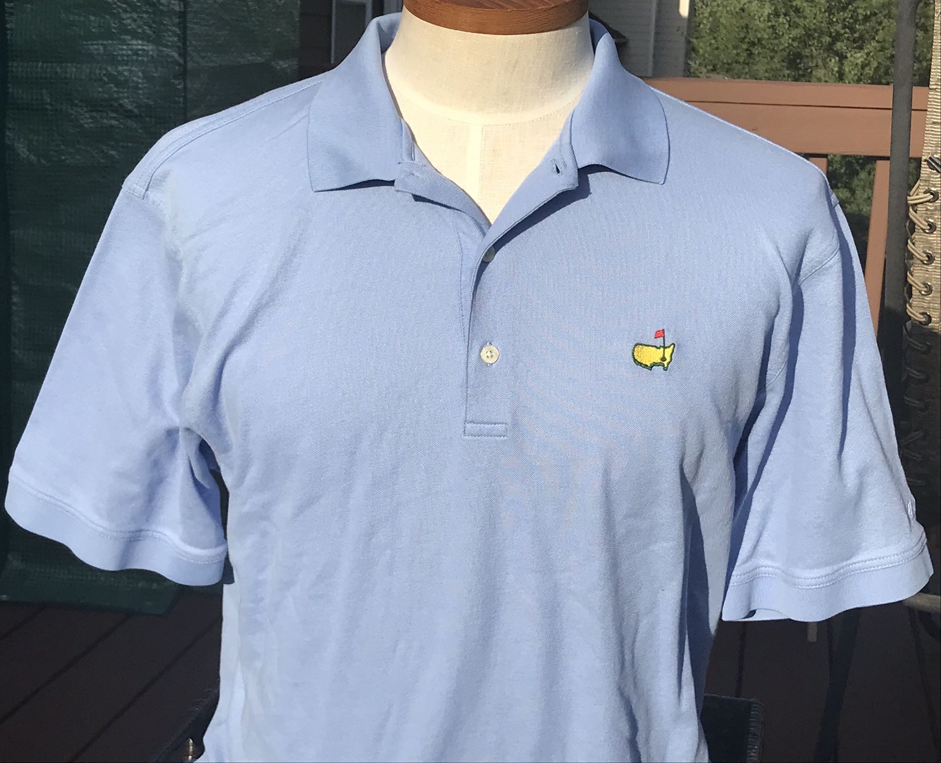Slazenger Masters Collection Augusta National Blue Golf Polo Shirt Size Large