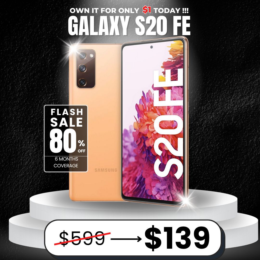 📱 Samsung Galaxy S20 FE – ¡Solo $139 o $1 de entrada! Ahorra 80% 🔥