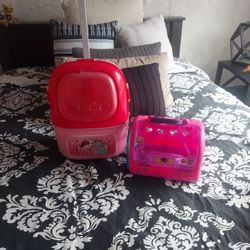 Carriers One With Wheels Have Doors To Out Dolls Or Stuffies