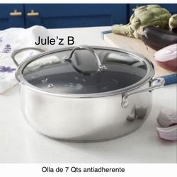 Princess House.  Olla De 7 Qts Con Antiadherente Nueva En Su Caja 