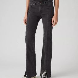 Levis black seamed super low bootcut jeans
