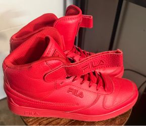 Fila red high top sneakers