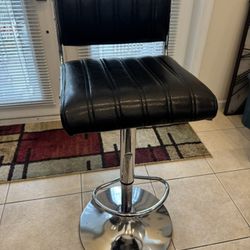 At Home Leather Swivel Adjustable Height Bar Stool (1)