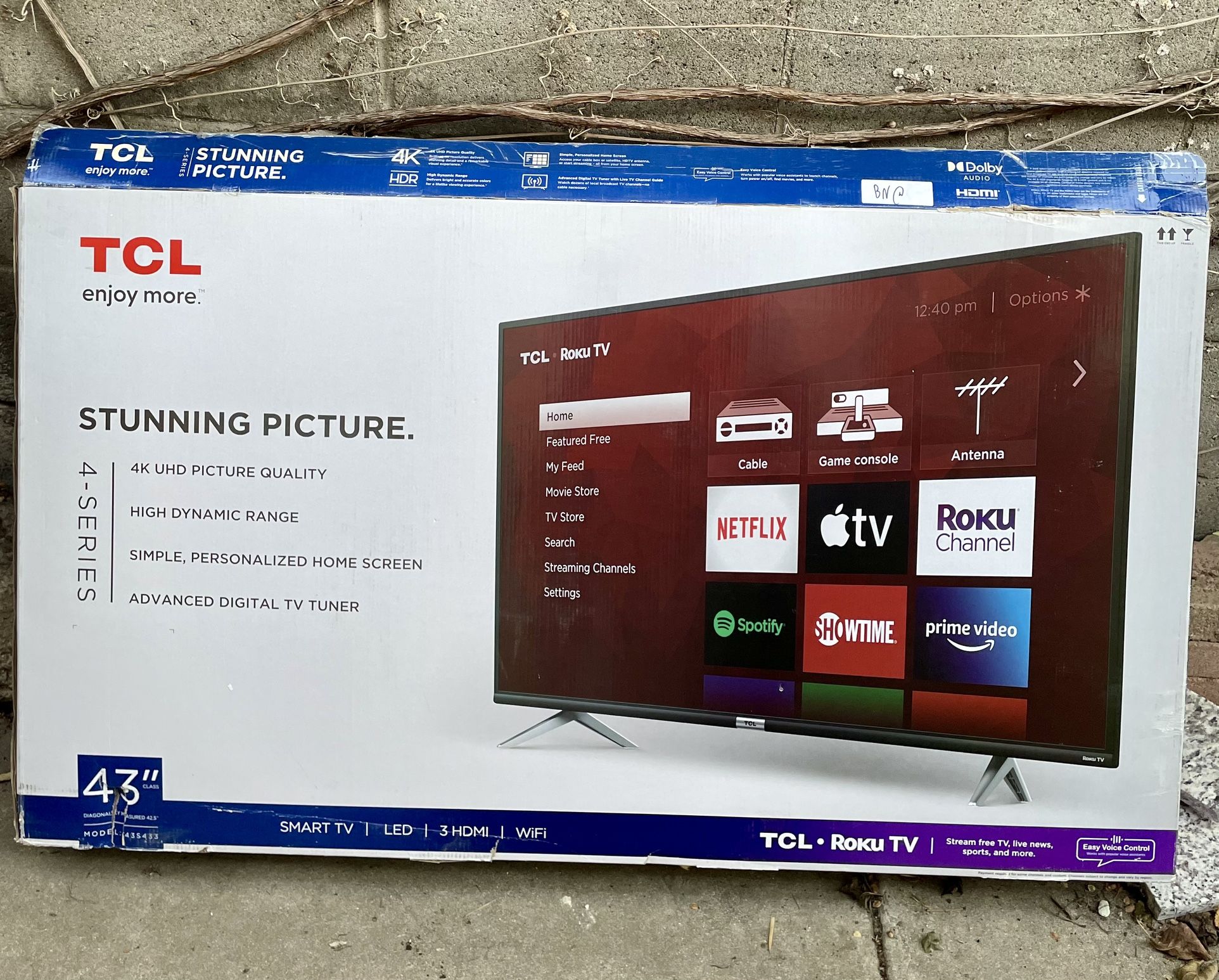 TCL 43” TV Roku Used Excellent Condition
