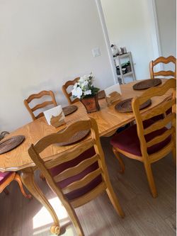 Juego de comedor 6 sillas mesa grande madera solida