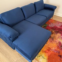 velvet sectional couch - like new