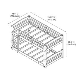 Solid Wood Twin Bunk Bed Convertible to 2 Separate Beds Thumbnail