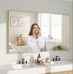 Brand new Gold Mirror for Wall, 30x55 Inch Bathroom Mirror, Rectangular Wall Mirror for Living Room Bedroom Bathroom, Hangs Horizontally or Vertically
