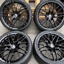 GM Chevy Corvette C6 ZR1 ZR-1 Black Wheels Rims Tires Factory OEM GM