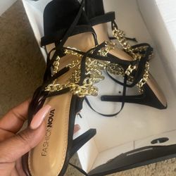 Black Strap Up Heels 