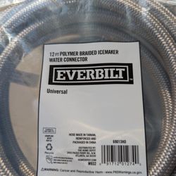 Everbilt 12 Ft Polymer Braided Ice Maker Water Connector 