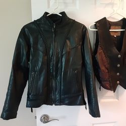 Leather Jacket, Vest And Chaps