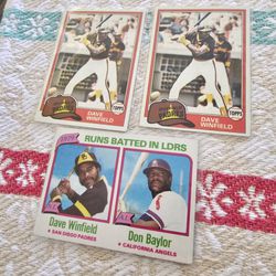 Dave Winfield 2 1981 Topps Baseball Cards 1 1980 Topps Leaders Card 