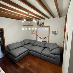 Gray Cloud Modular Sectional Couch Sofa 