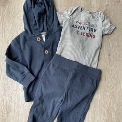 Carter’s Set With Cardigan And Short Sleeve Onesie , Size 6 Months