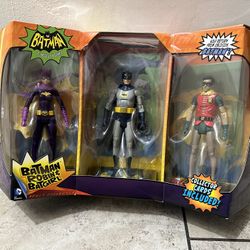 Batman Classic TV Series Batman, Robin, And Batgirl Figure Adam West