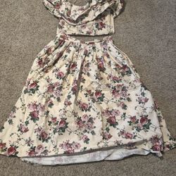 Two Piece Floral Dress 