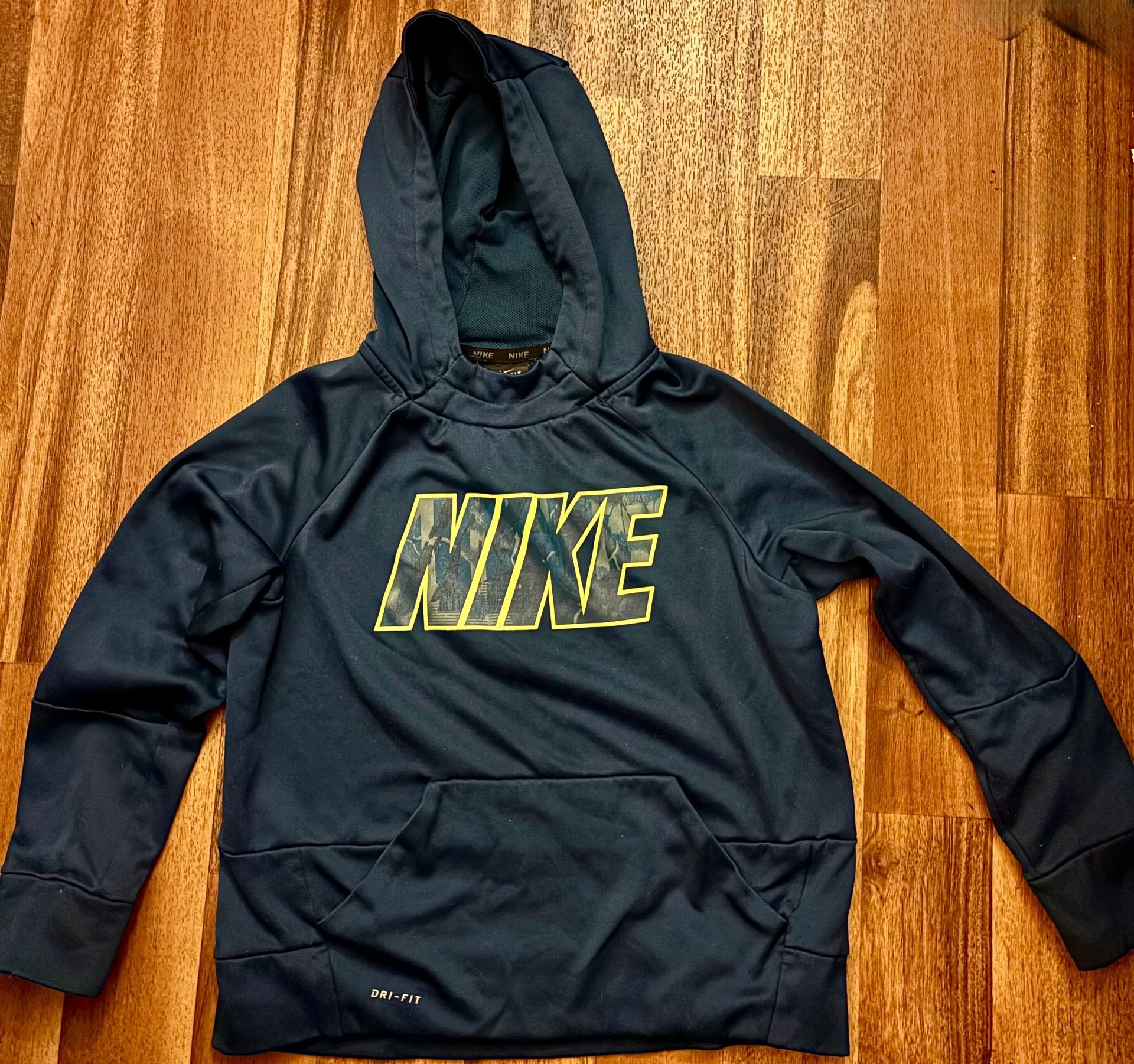 Boys Nike Dri-FIT Hoodie Size 7/8 Dark Teal