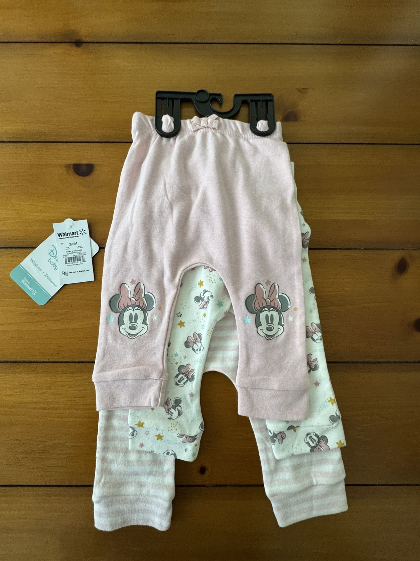 This is a 3-pack of Disney Baby Wishes + Dreams Minnie Mouse Infant Baby Jogger’s 