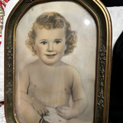 Antique Vintage Photo In Frame 