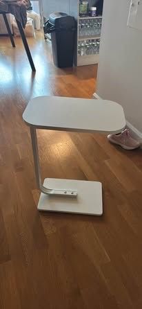 Modern White C-Shaped Side Table / Bedside Table