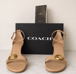 Coach Odetta Wedge Ankle Strap Sandal Beechwood
