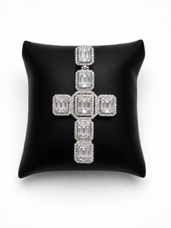 925 Sterling Silver ZIRCONIA Cross Men’s Pendant