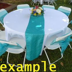 Teal Pintuck Satin Runners ~ 12" x 106" ~ Lot of 29  ~ ranjacuj