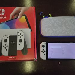Nintendo Switch OLED + 64GB Zelda Memory Card + Splatoon Case