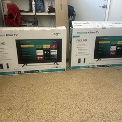 2   40” Inch  Emerson Flat Screen Televisions 