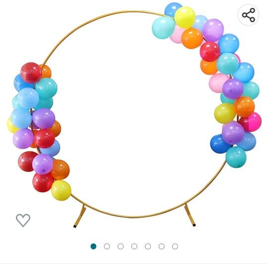 6.5ft Balloon Arch Wedding Arch for Ceremony Balloon Arch Stand Circle Gold Metal Arch Stand