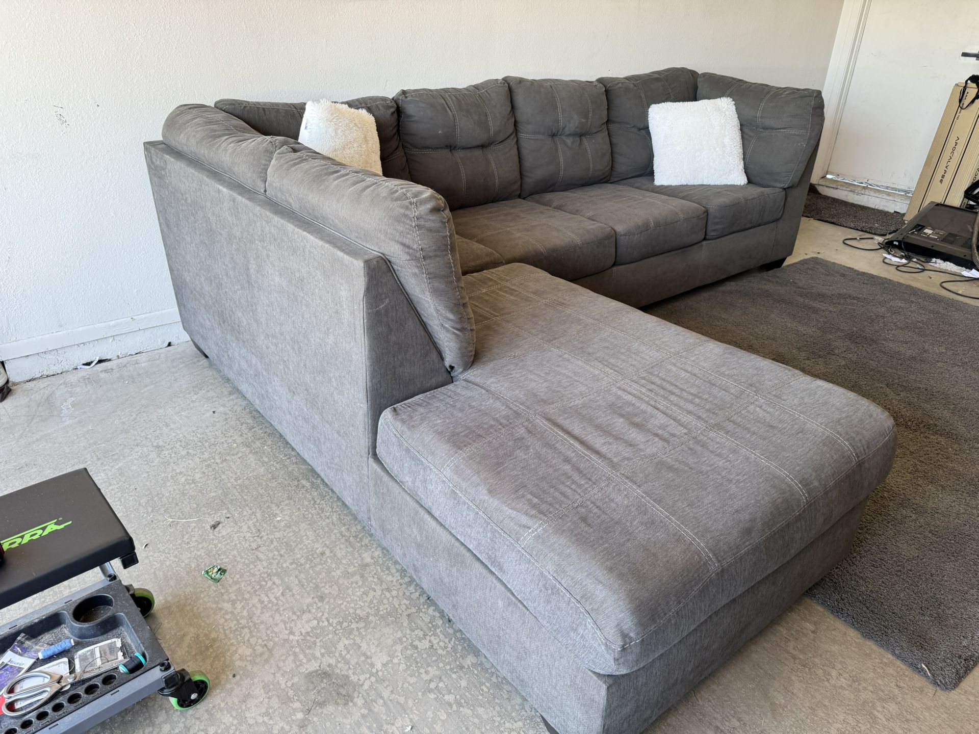 Gray Sectional Sofa Couch Sala 