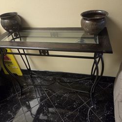 Modern Black Table with glass