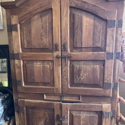 Solid Pine Wood Armoire / Linen Cupboard / Television 