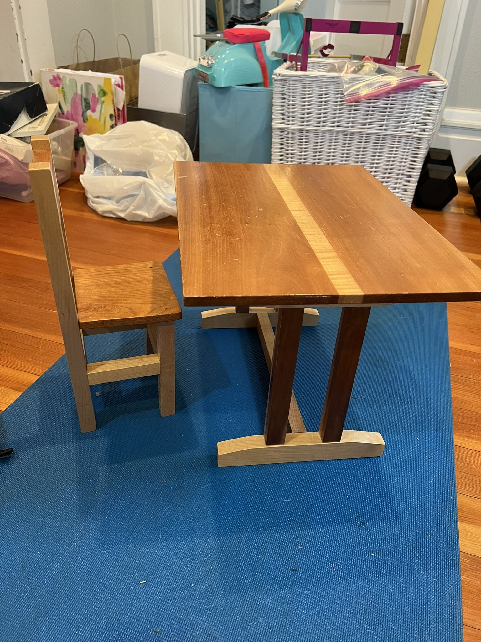 American Girl Doll Wood Table And Chairs