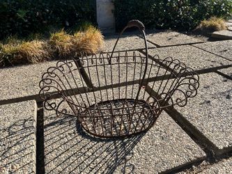 Large Decorative Iron Basket