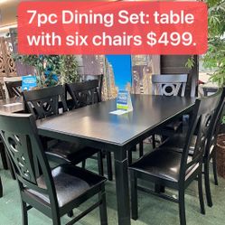 🔥Hot Deal🔥Brand New Dining Table With Six Chairs $499, Finance Available, Delivery Available 