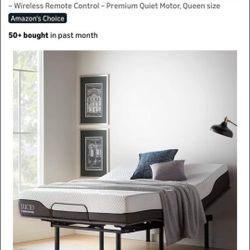 Lucid L150 Adjustable Base – Bed Frame with Head and Foot Incline – Wireless Remote Control – Premium Quiet Motor, Queen size