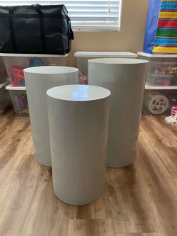 Cake 🎂 stands White Cylinder Pedestal Stands Set of 3