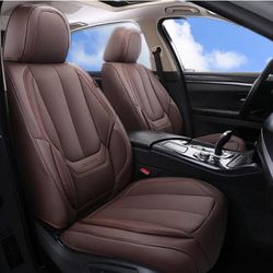 Coverado Car Seat Covers Full Set, Seat Covers for Cars, Brown Car Seat Cover, Car Seat Protector Waterproof, Nappa Leather Car Seat Cushion, Car Seat