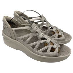 Bzees Sasha metallic strappy slip on comfy wedge sandals women’s Size 10M