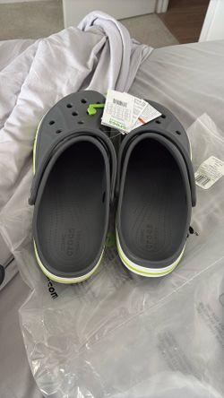 Grey And Green Crocs