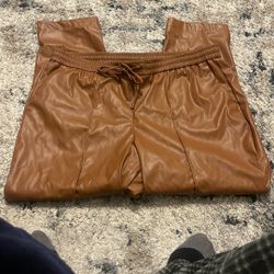 Nine West Faux Leather Jogger Pants 