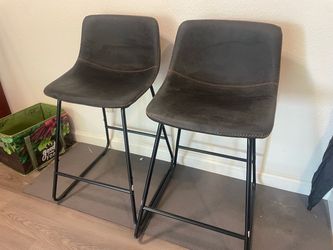 Set of 2 Faux Leather Bar Stools