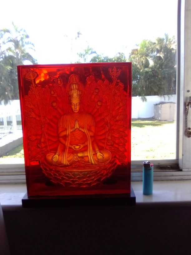 Vintage Antique Bodhisattva, Amber Color