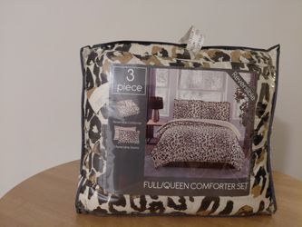 3 Piece Leopard Print Comforter Set