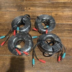Here are 4 brand new, never-used 60ft Siamese BNC security camera cables — exactly like the ones shown in your photos! These are high-quality pre-made