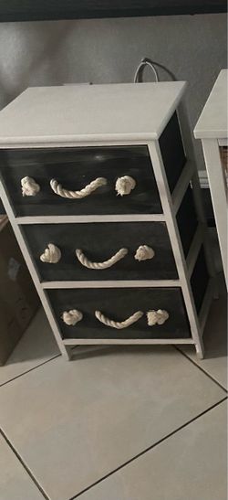 3-Drawer Nightstand with Rope Handles